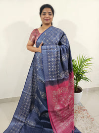 Bhagalpuri with Silver Zari Weaving Batik Print -