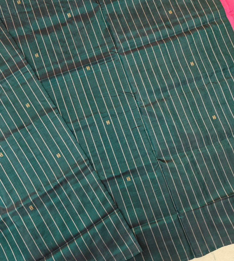 Chinnalampattu Saree - Green with Pink