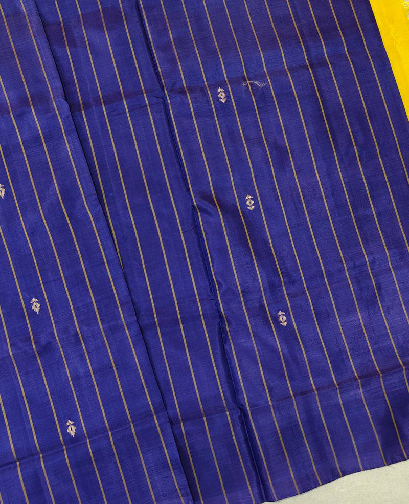 Chinnalampattu Saree- Blue with Yellow