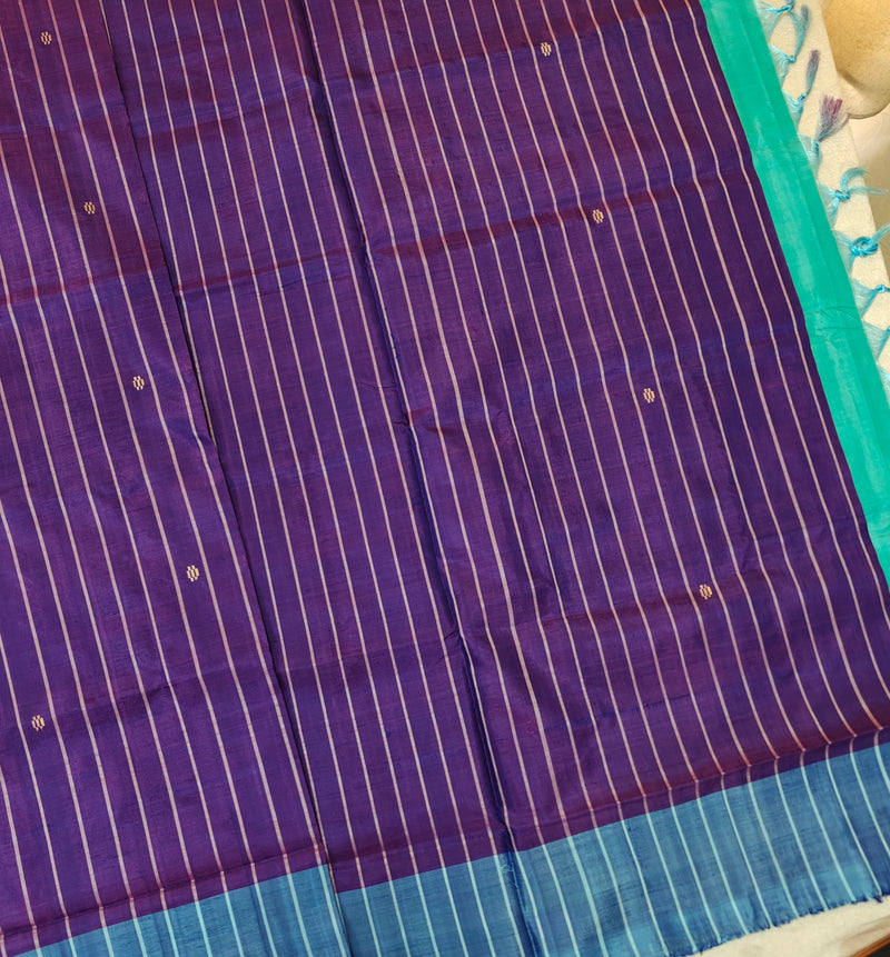 Chinnalampattu Saree - Purple with Sea Green