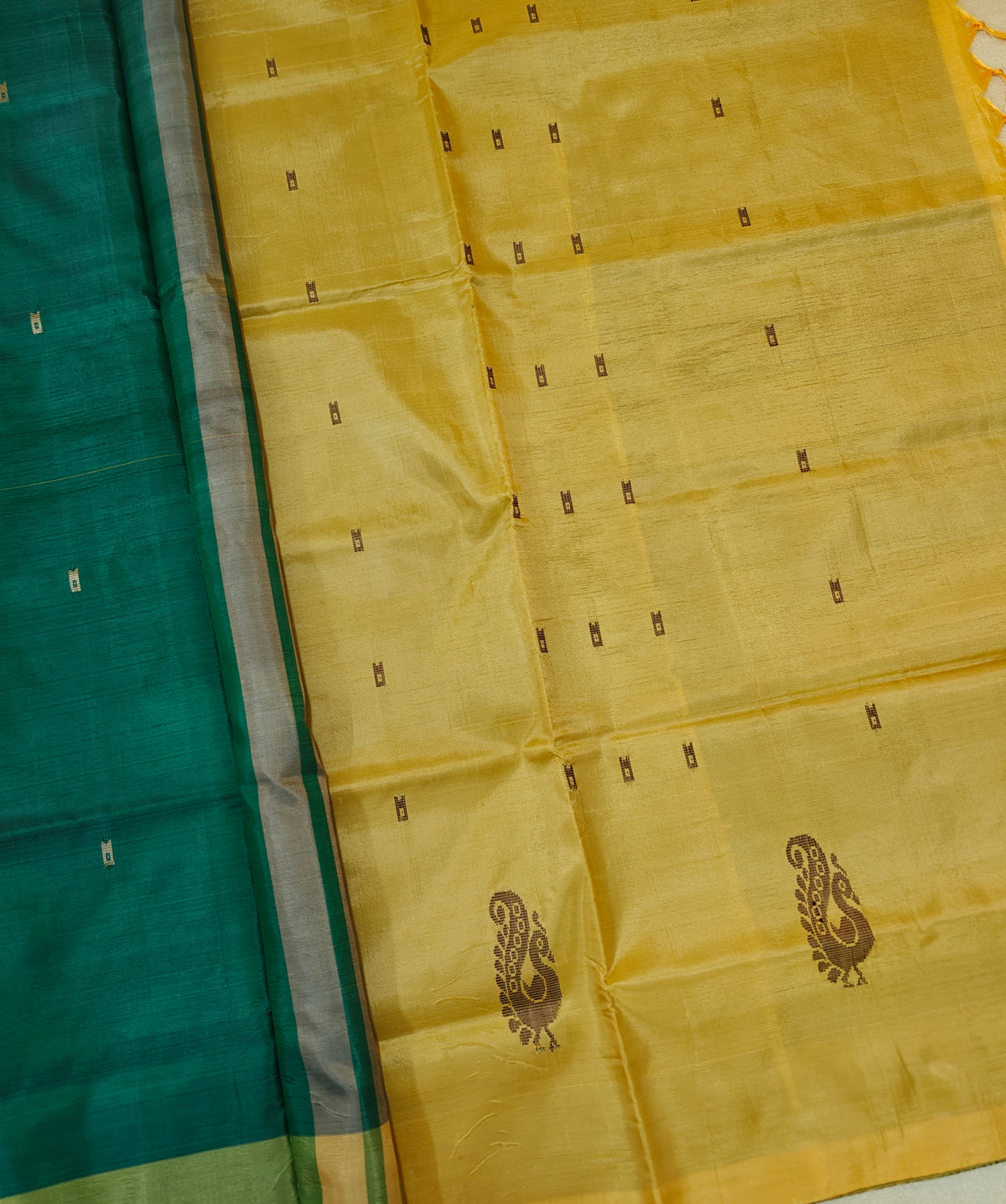 Chinnalampattu Saree - Green with Sandel
