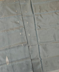 Chinnalampattu Saree - Grey with Peacock Green