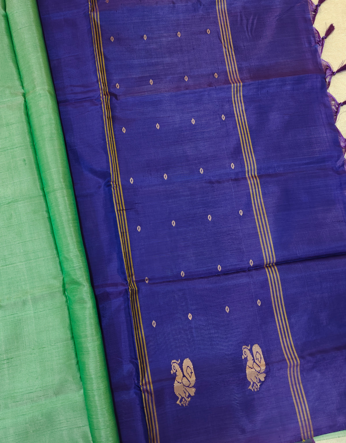 Chinnalampattu Saree - Green with Violet