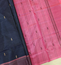 Chinnalampattu Saree - Blue with Pink