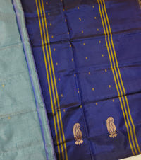 Chinnalampattu Saree - Grey with Blue