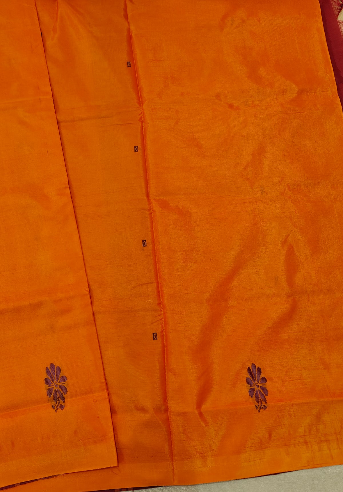 Chinnalampattu Saree - Orange with Maroon