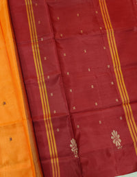 Chinnalampattu Saree - Orange with Maroon