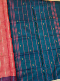 Chinnalampattu Saree -Peach with Black