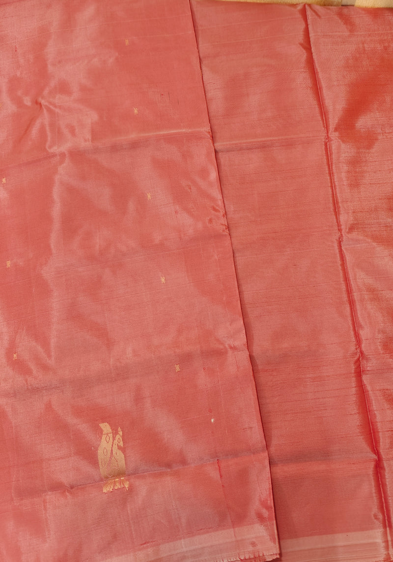 Chinnalampattu Saree - Peach with Green