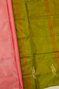 Chinnalampattu Saree - Peach with Green