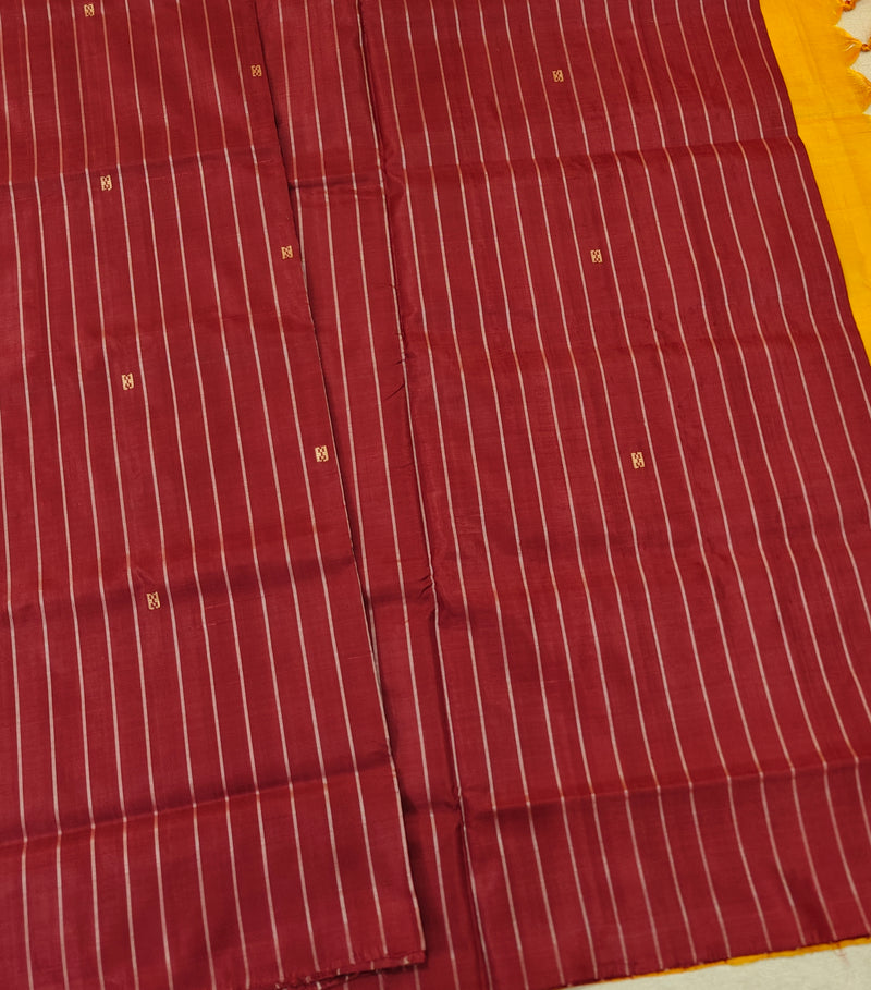 Chinnalampattu Saree - Maroon with Yellow