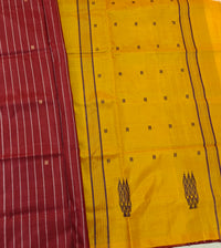 Chinnalampattu Saree - Maroon with Yellow