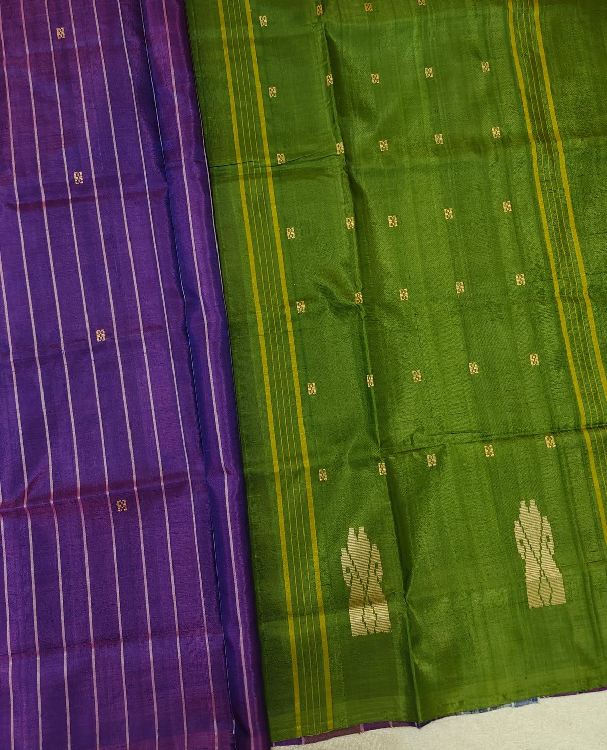 Chinnalampattu Saree - Purple with Green