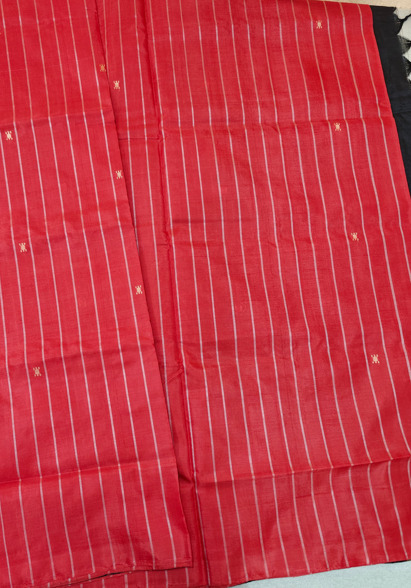 Chinnalampattu Saree - Red with Black