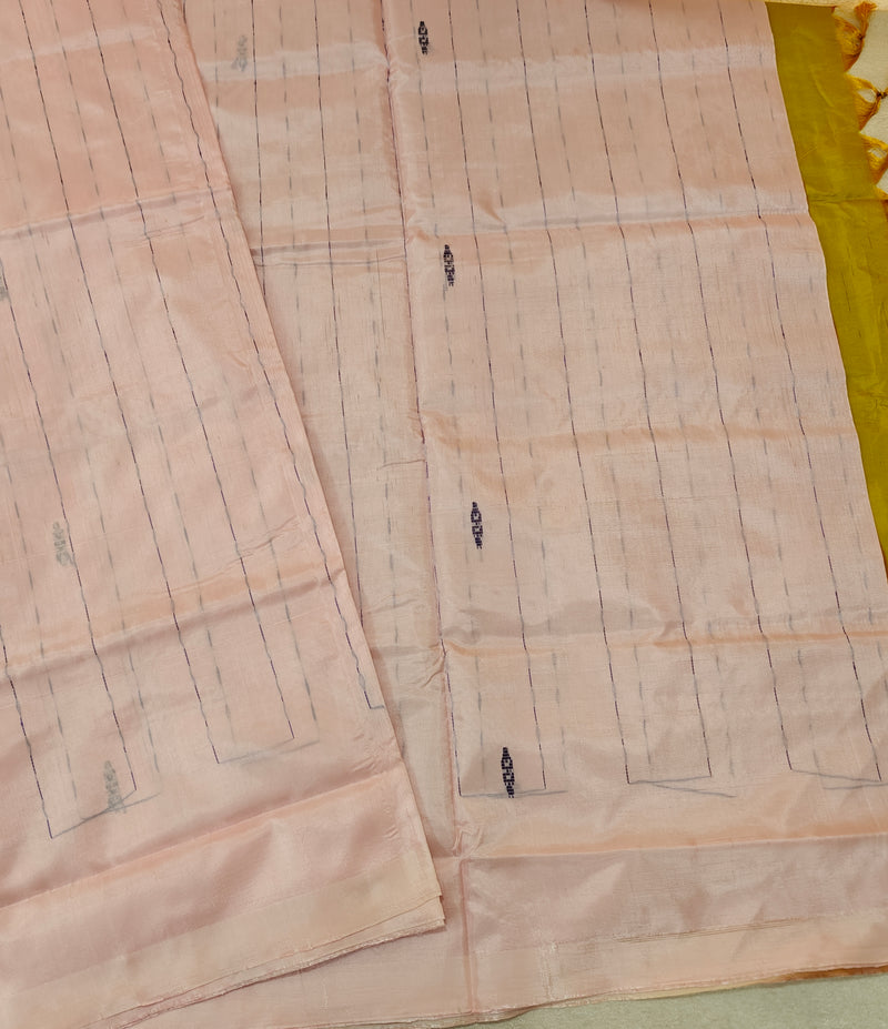 Chinnalampattu Saree - Peach with Yellow