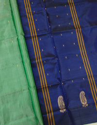 Chinnalampattu Saree - Green with Blue