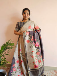 Soft Semi Tussar - Grey