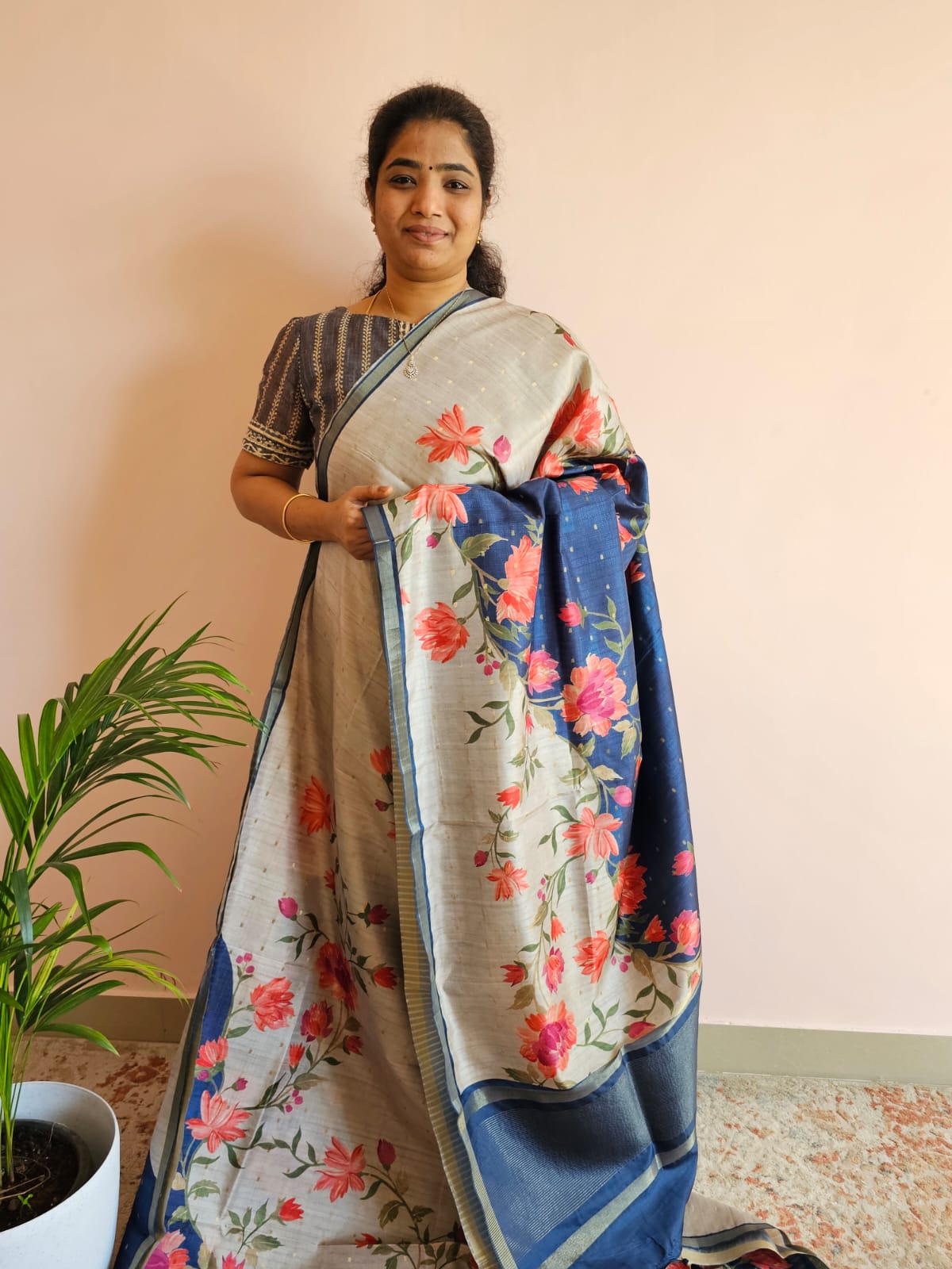 Soft Semi Tussar - Blue