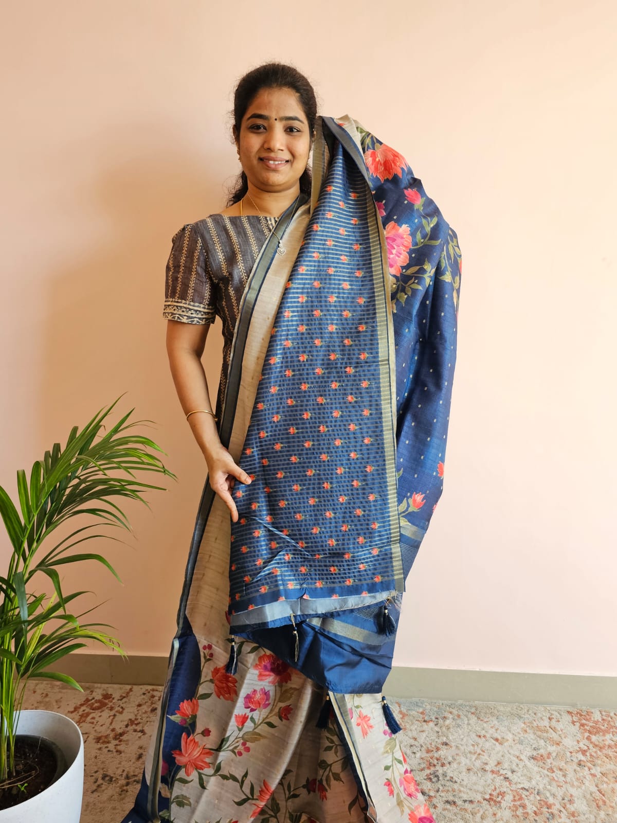 Soft Semi Tussar - Blue