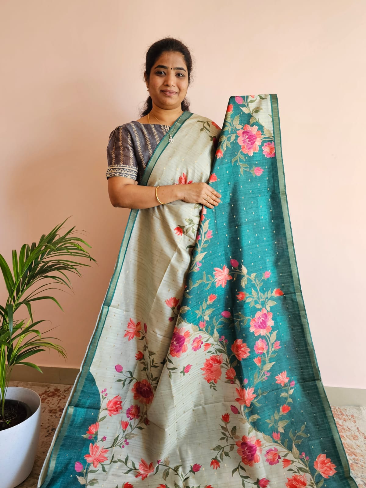 Soft Semi Tussar - Sea Green