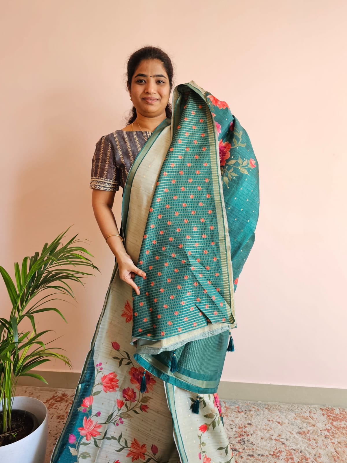 Soft Semi Tussar - Sea Green