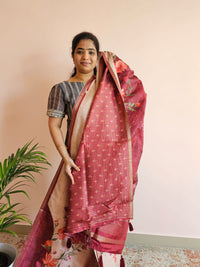 Soft Semi Tussar - Maroon