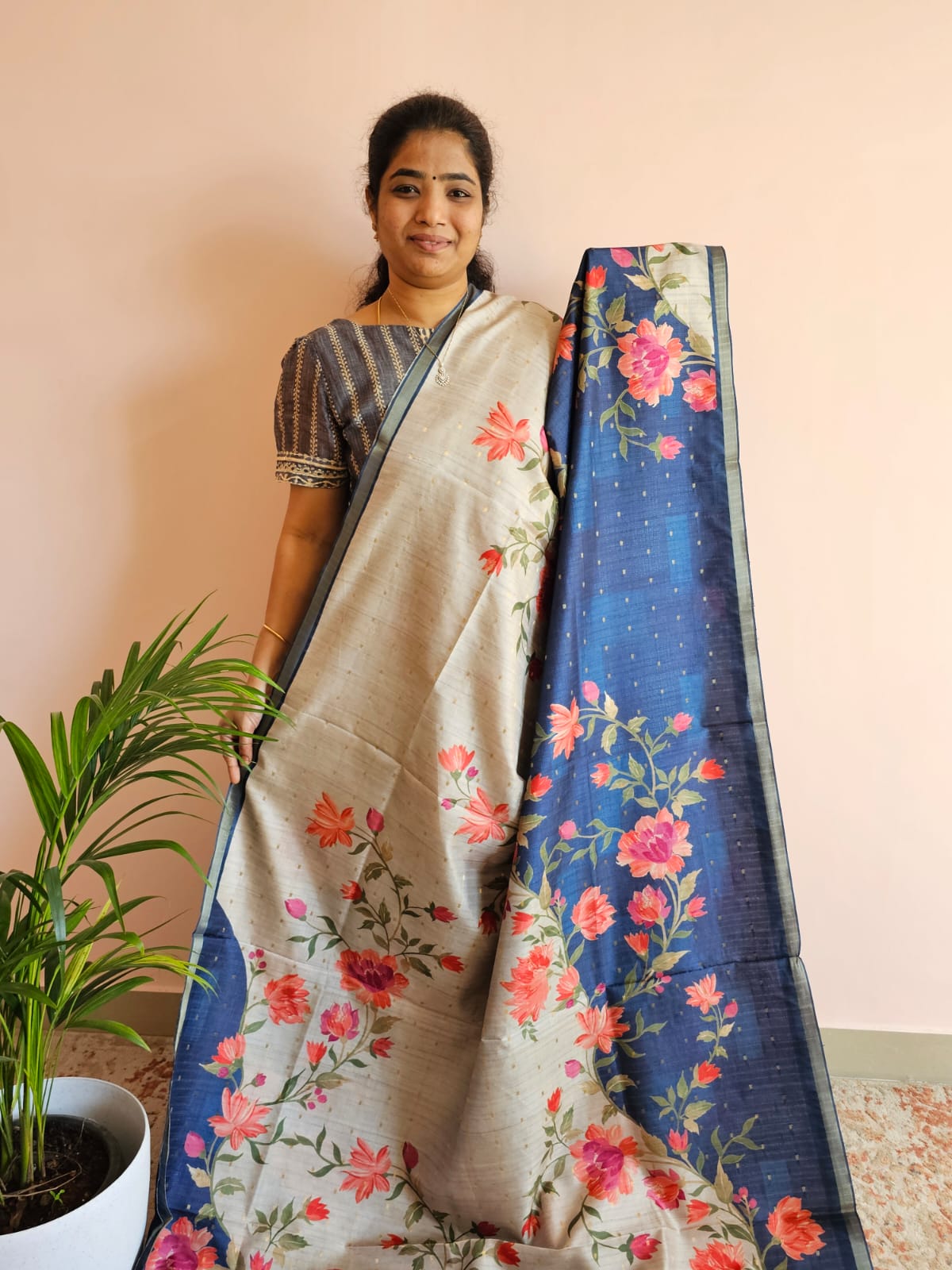 Soft Semi Tussar - Blue