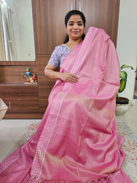 Bhagalpuri Tissue with Matching Blouse - Pink