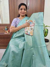 Bhagalpuri Tissue with Matching Blouse - Sea Green