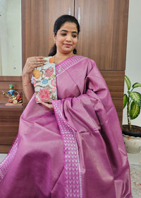 Bhagalpuri Tissue with Matching Blouse - Purple