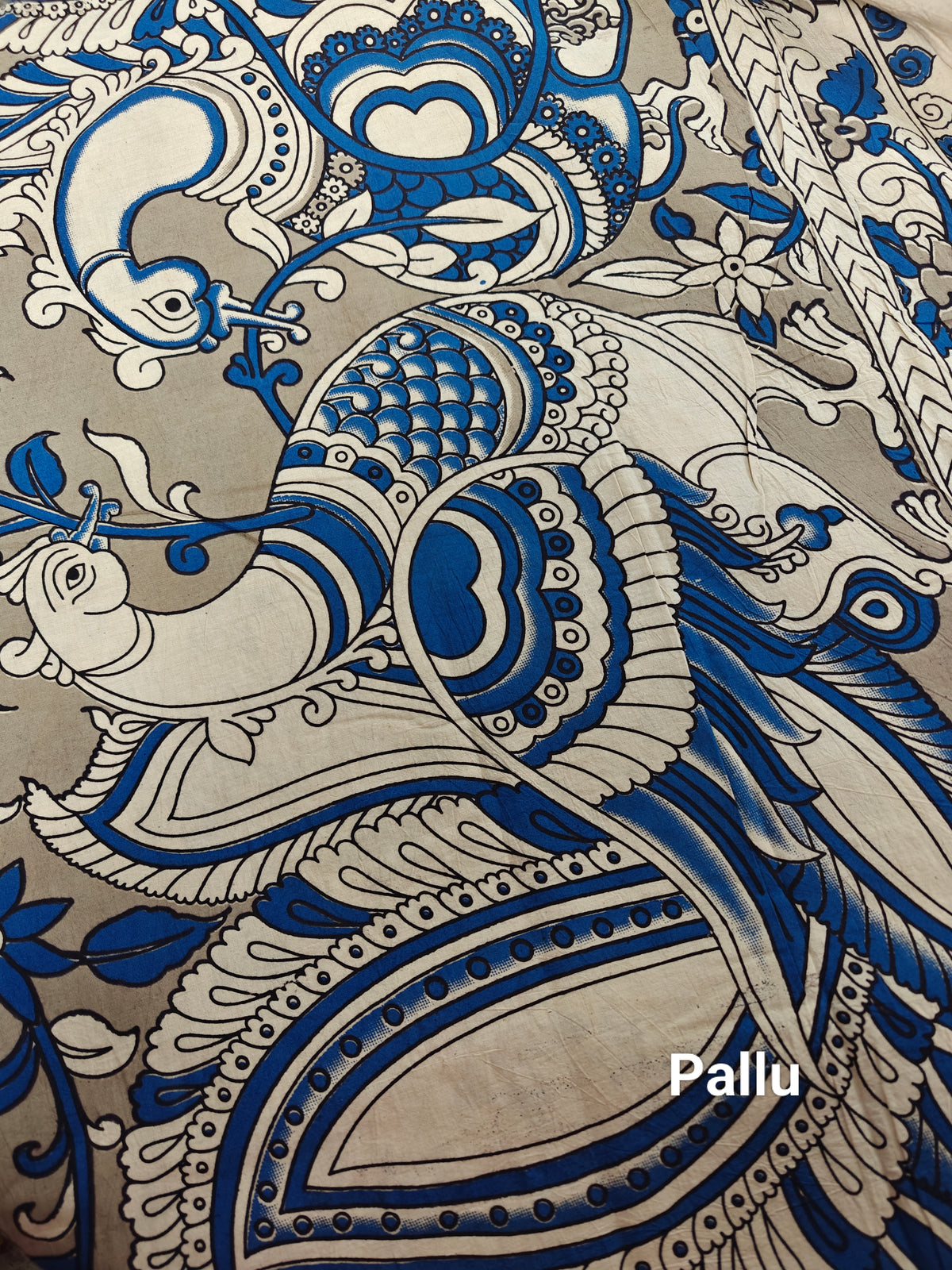 Cotton Kalamkari Saree - Blue