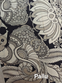 Cotton Kalamkari Saree - Black