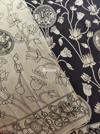 Cotton Kalamkari Saree - Black