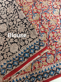 Cotton Kalamkari Saree - Red