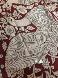 Cotton Kalamkari Saree - Black