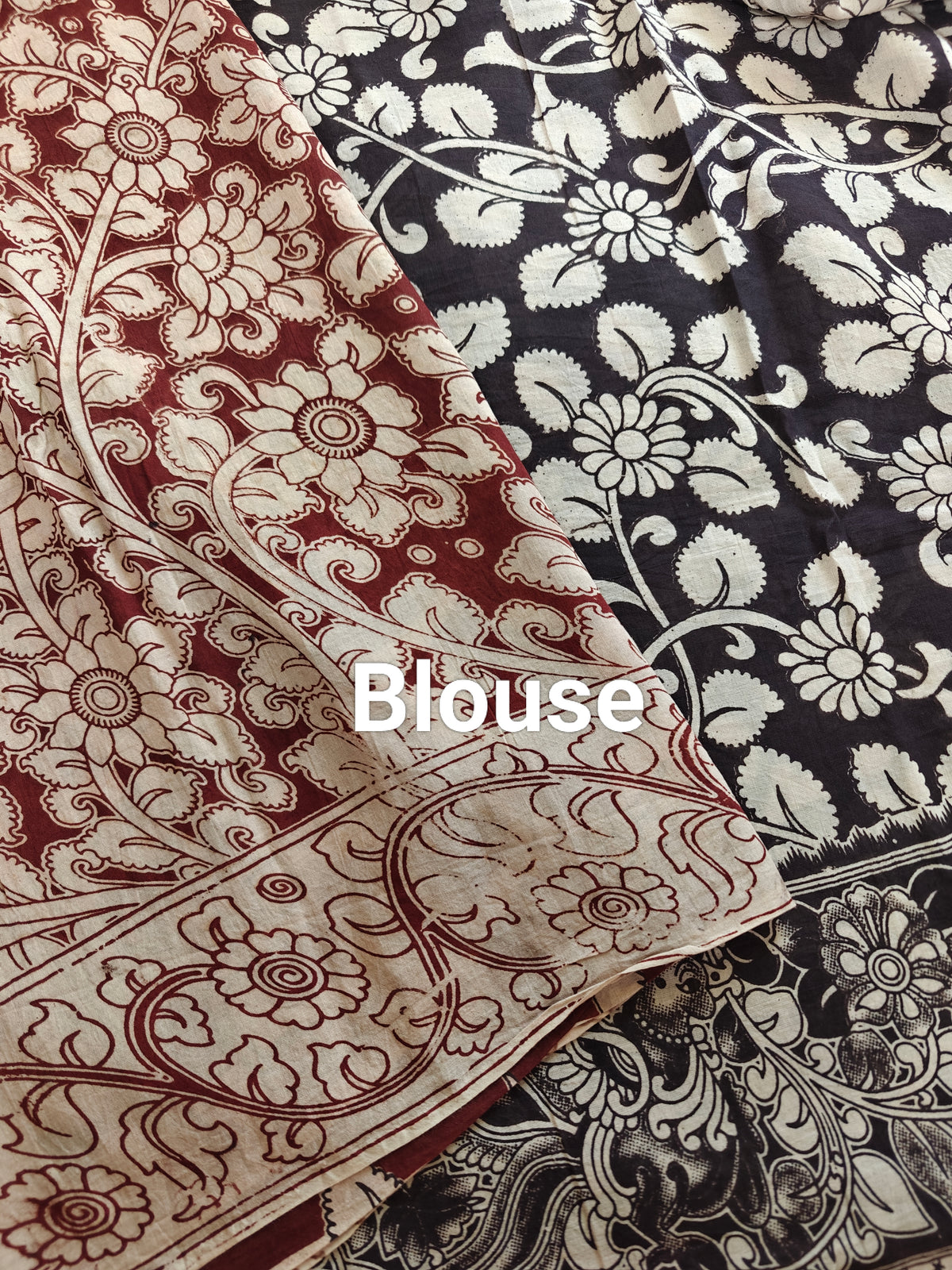 Cotton Kalamkari Saree - Black