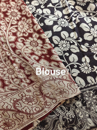 Cotton Kalamkari Saree - Black