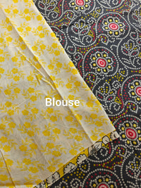 Cotton Kalamkari Saree - Black