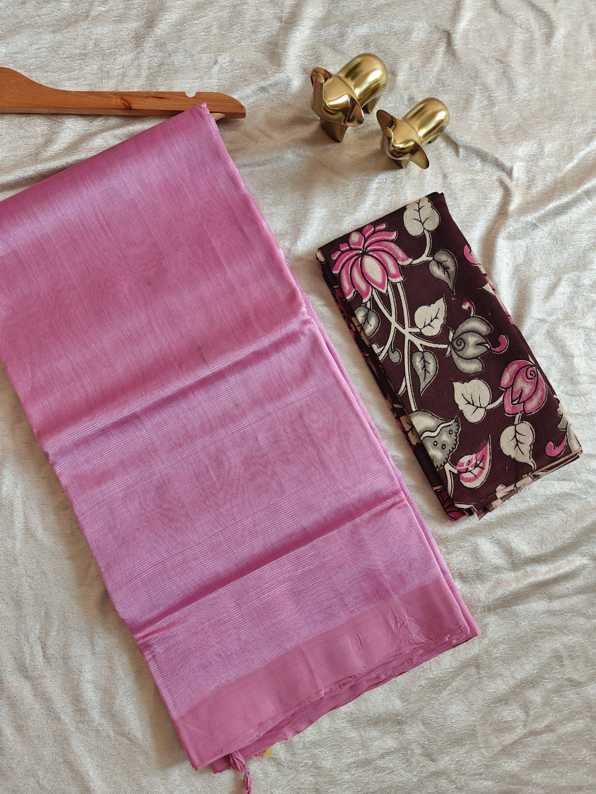 Handwoven Mangalagiri Plain Pattu Saree - Pink