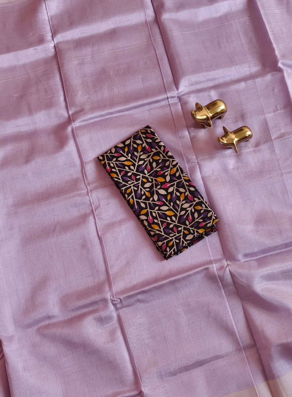 Handwoven Mangalagiri Plain Pattu Saree - Lavender