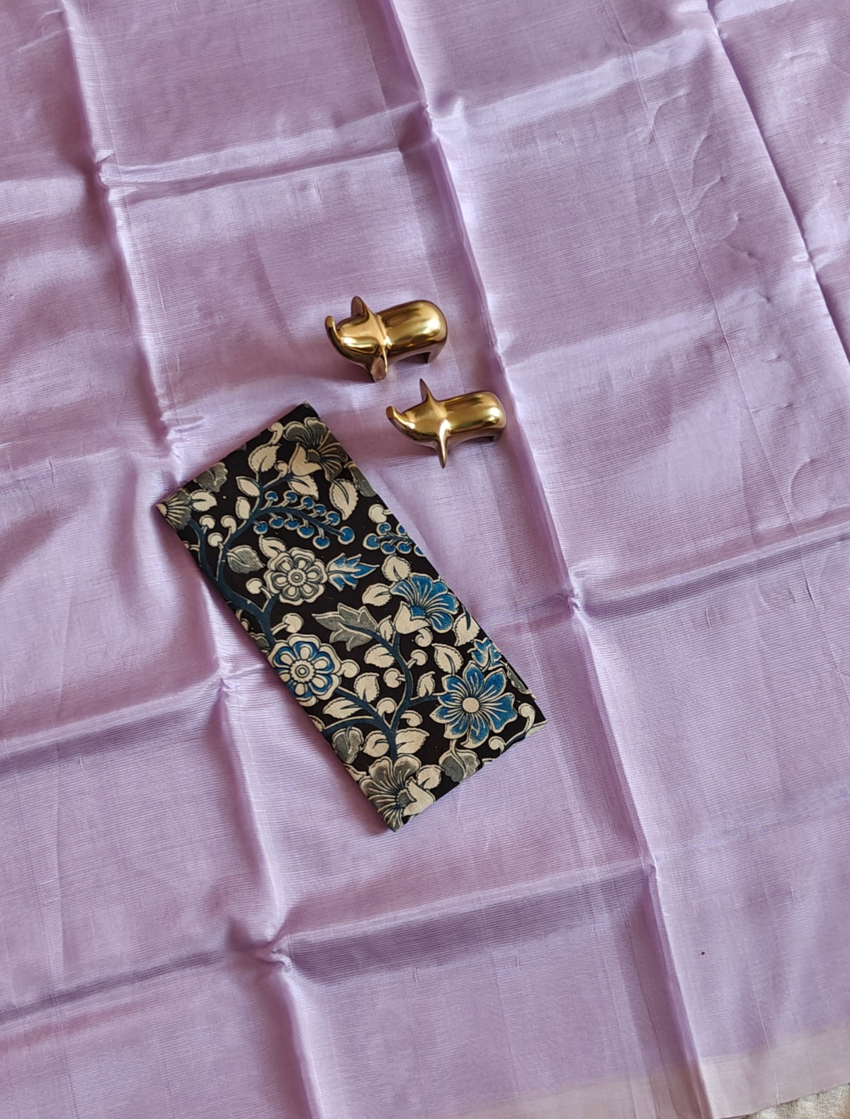 Handwoven Mangalagiri Plain Pattu Saree - Lavender