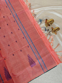 Chinnalampattu Saree - Green with Peach