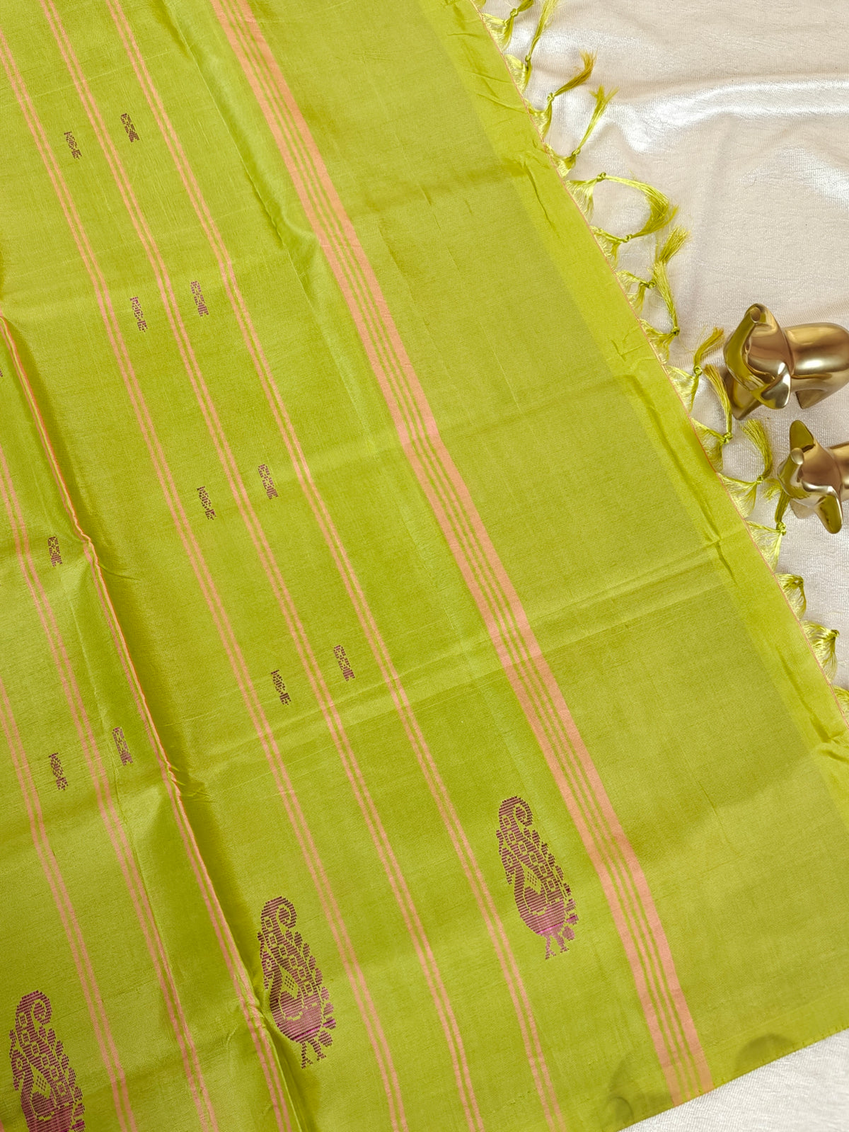 Chinnalampattu Saree - Marron with Green