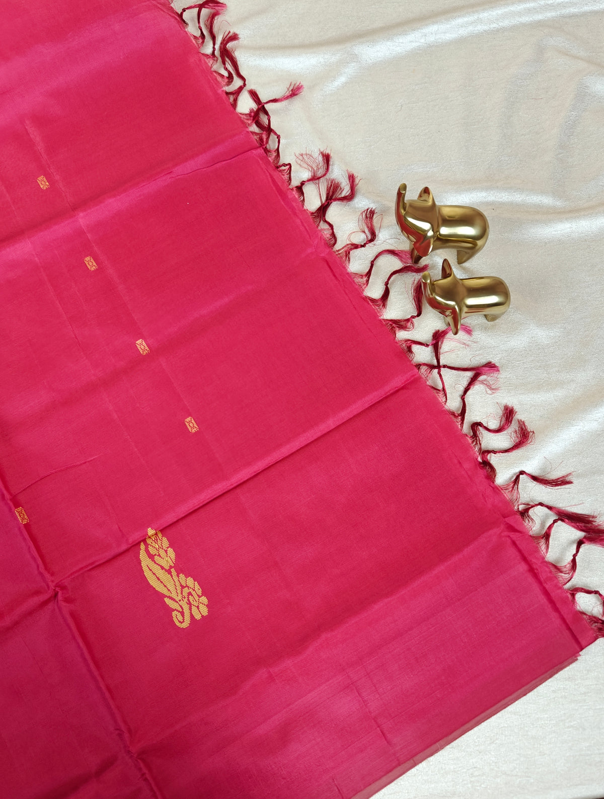 Chinnalampattu Saree - Cream with Dark Red