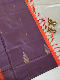 Chinnalampattu Saree - Brown with Orange