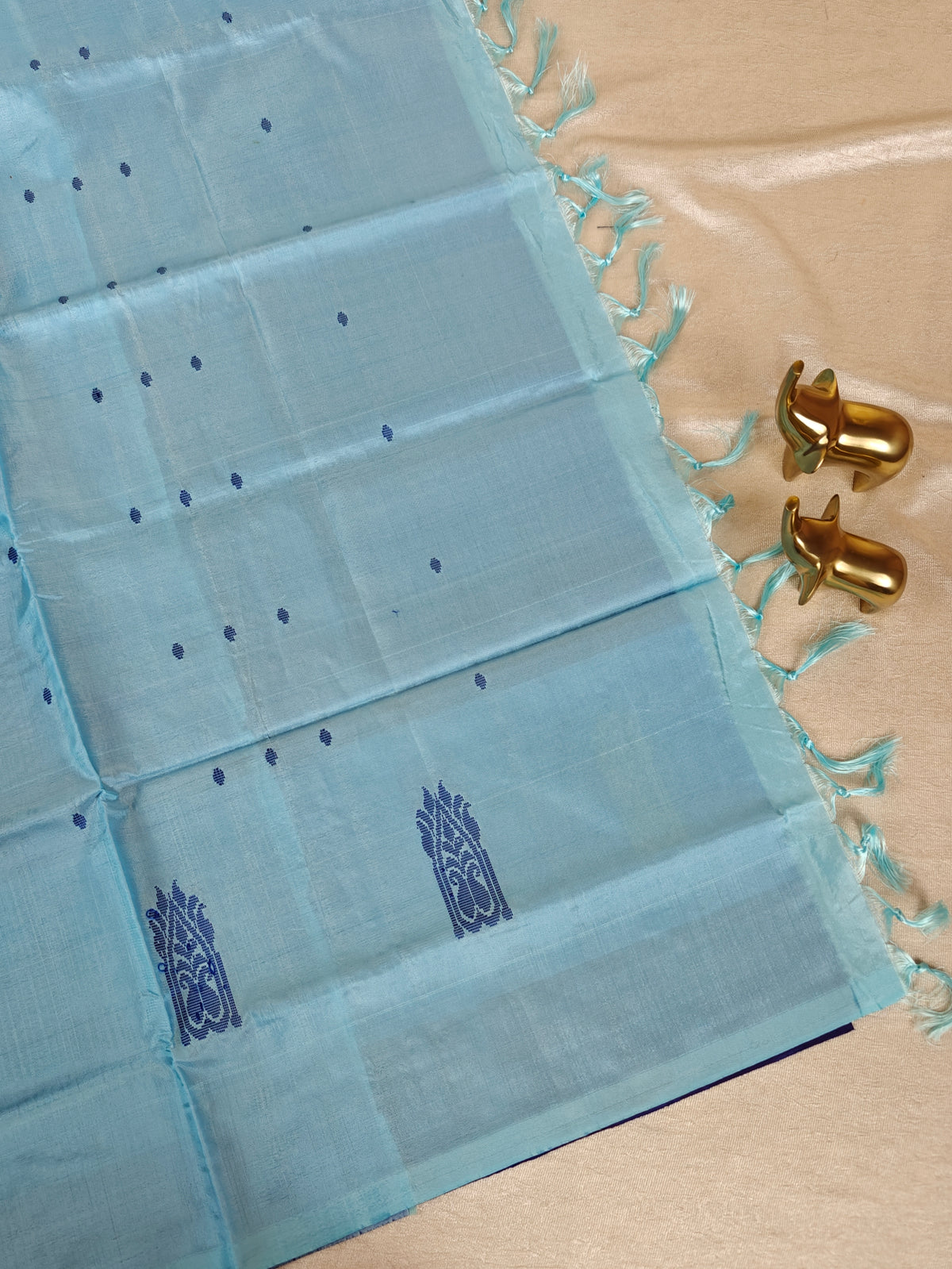 Chinnalampattu Saree - Blue with Sky Blue