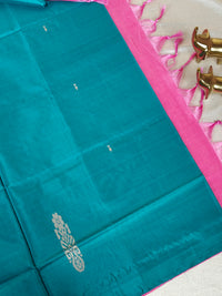 Chinnalampattu Saree - Sea Green with Pink