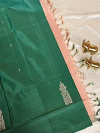 Chinnalampattu Saree- Green with Beige