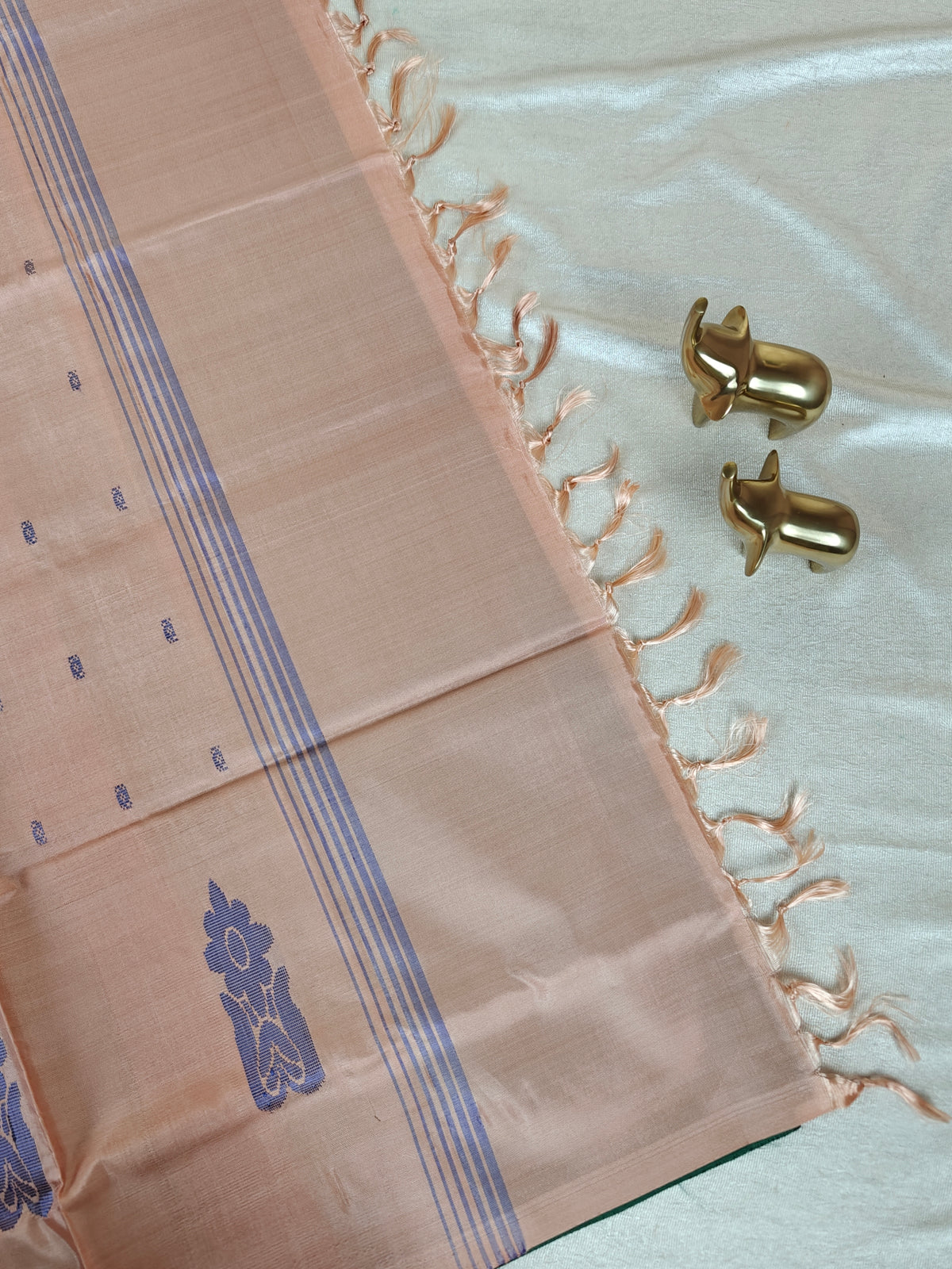 Chinnalampattu Saree- Green with Beige