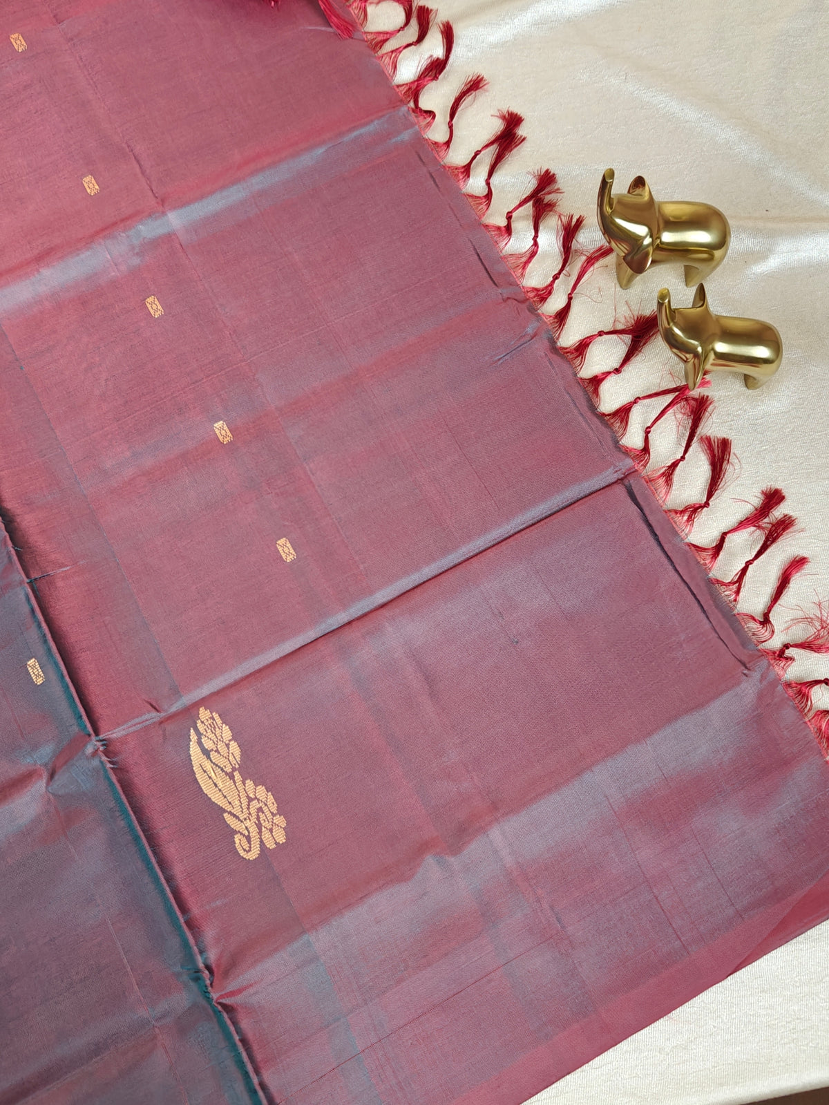 Chinnalampattu Saree - Peach with Maroon